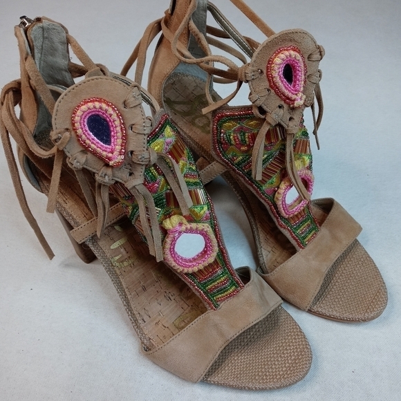 SAM EDELMAN Brown Leather ‘Yvette’ Embellished mir - Picture 1 of 12